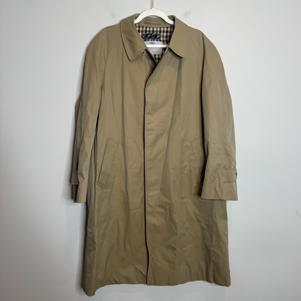 Aquascutum Tan Trench Coat Women’s XL Old Money Ivy League British Preppy Luxury